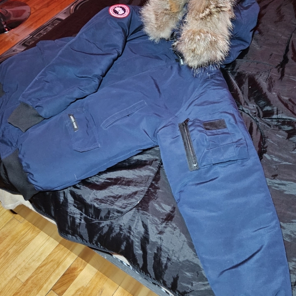 Canada Goose Navy Parka with Fur Trim